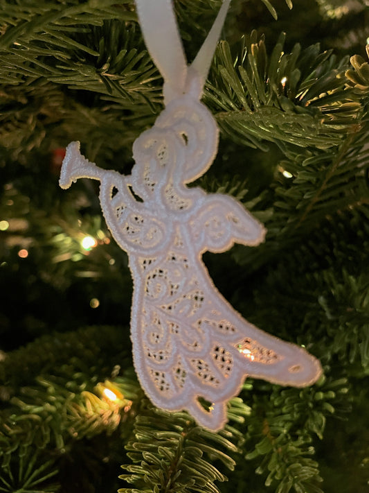 NEW!!! Angel Trumpeter Embroidered Ornament