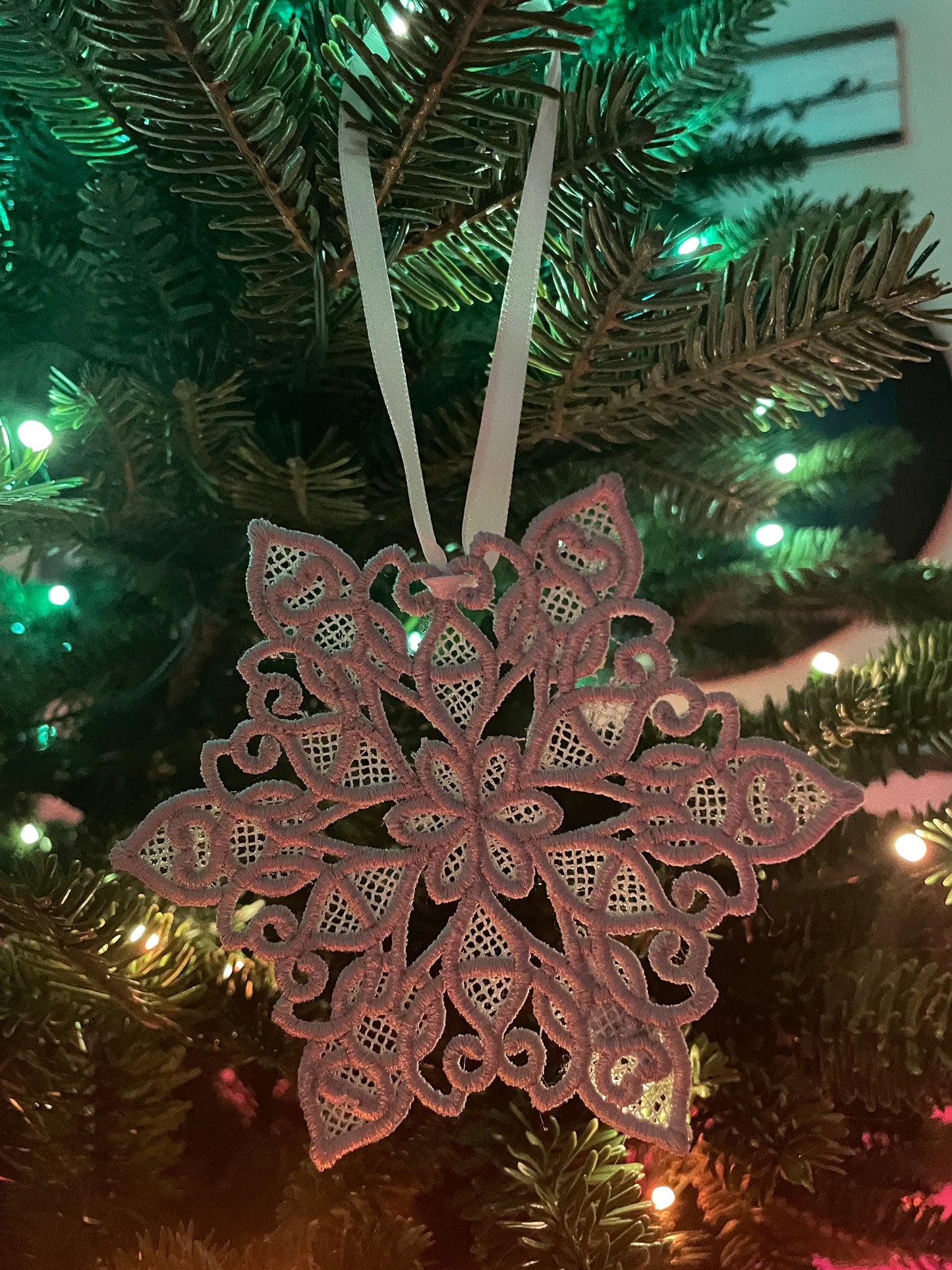 NEW! Frost Embroidered Snowflake Ornament