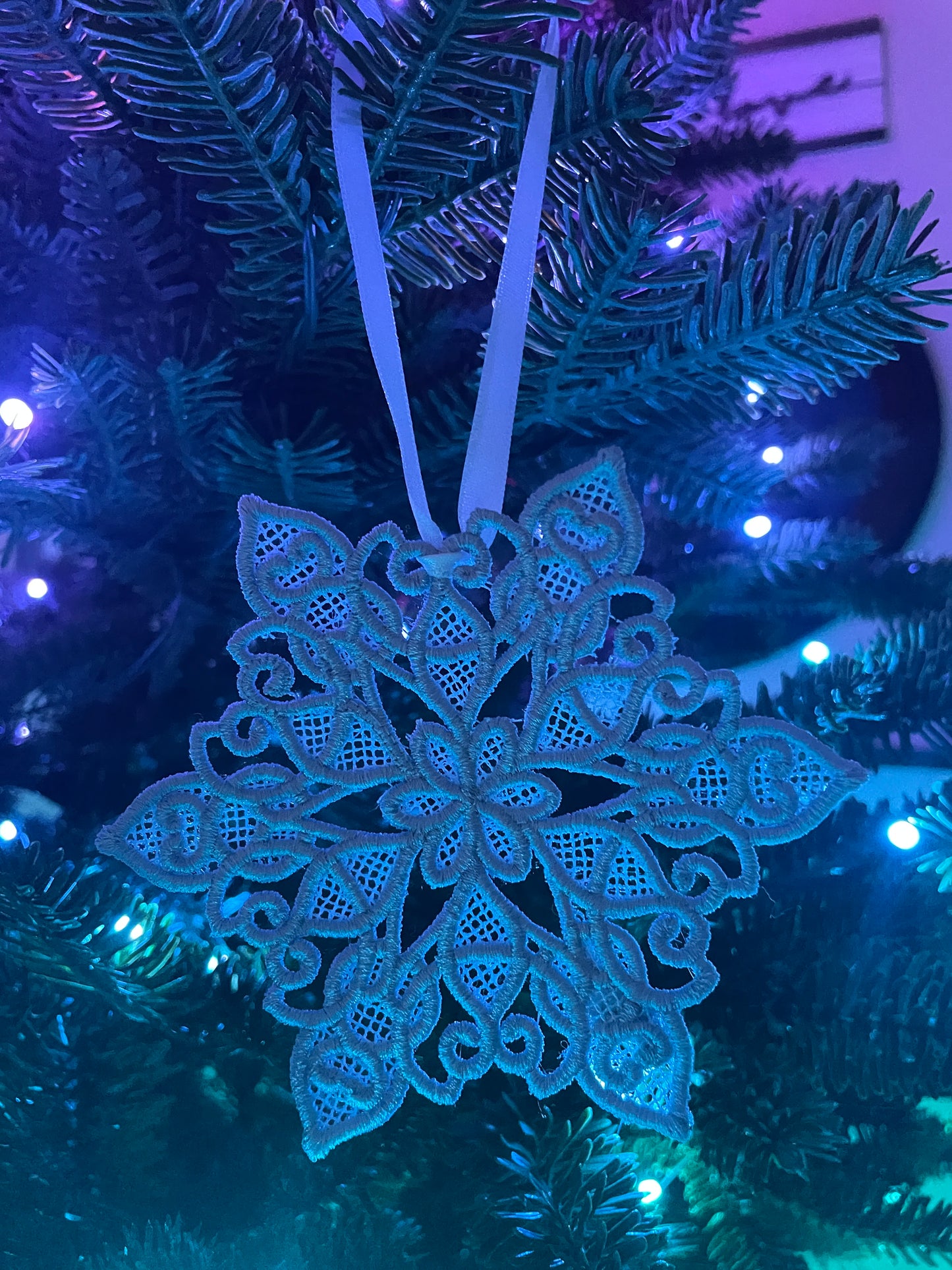 NEW! Frost Embroidered Snowflake Ornament