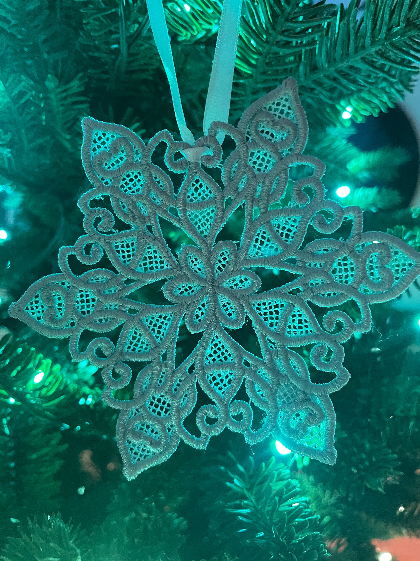 NEW! Frost Embroidered Snowflake Ornament