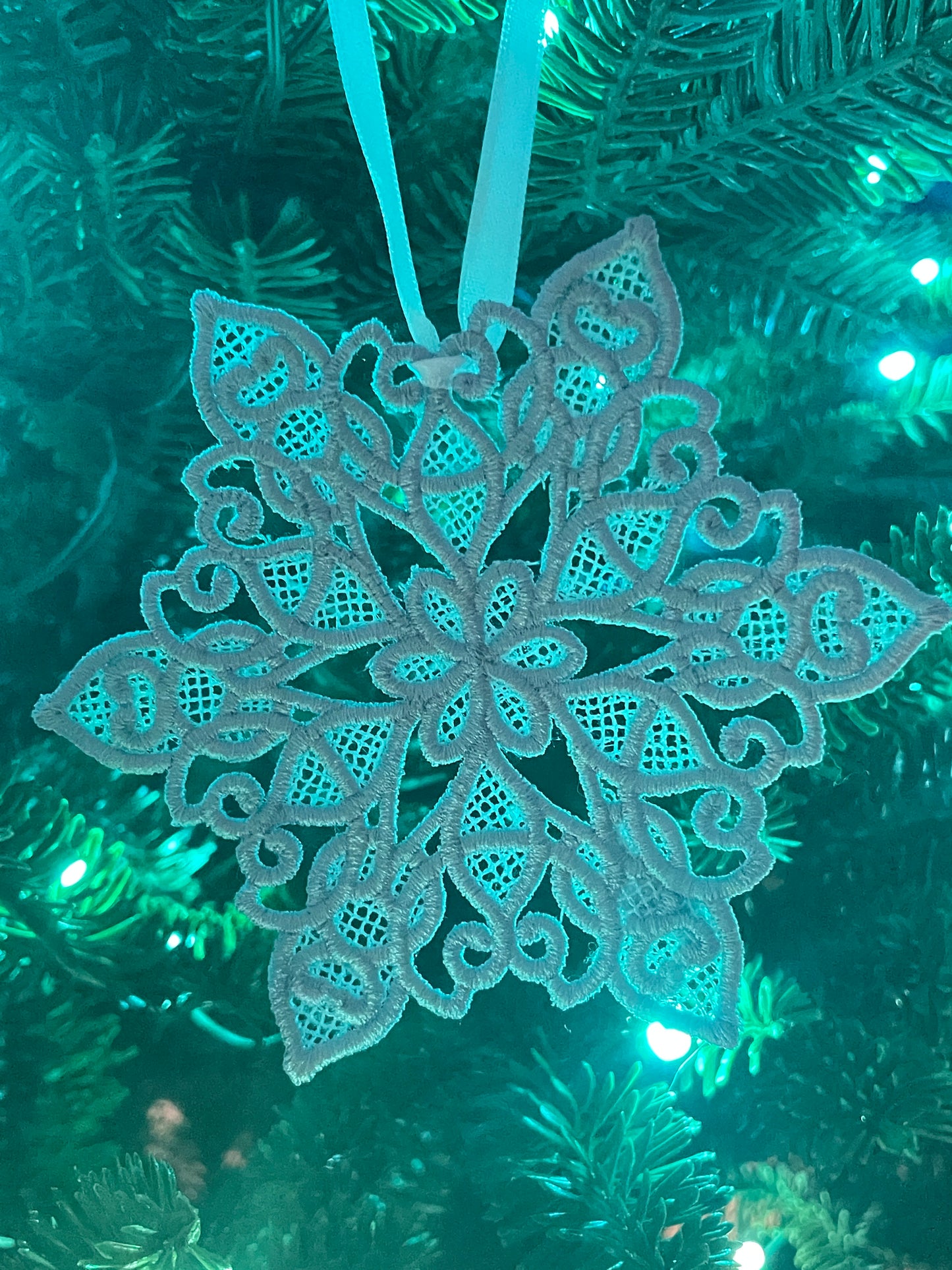 NEW! Frost Embroidered Snowflake Ornament