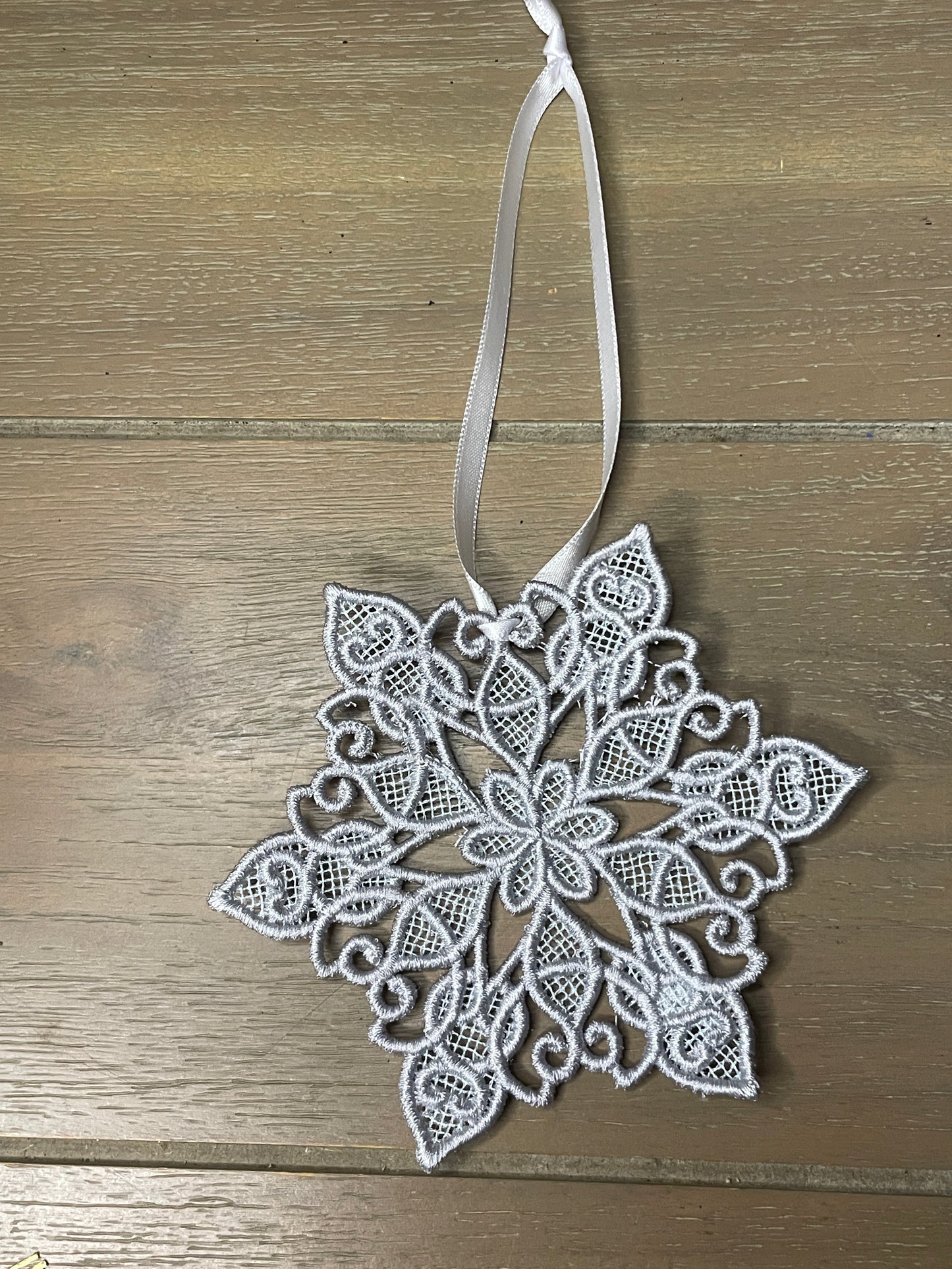 NEW! Frost Embroidered Snowflake Ornament