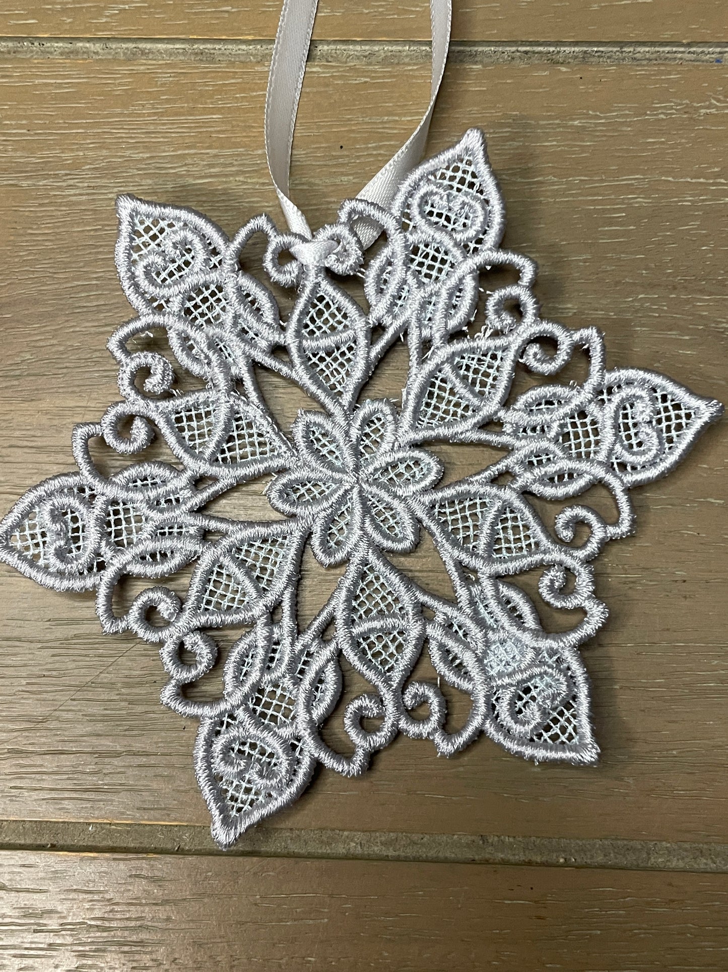 NEW! Frost Embroidered Snowflake Ornament