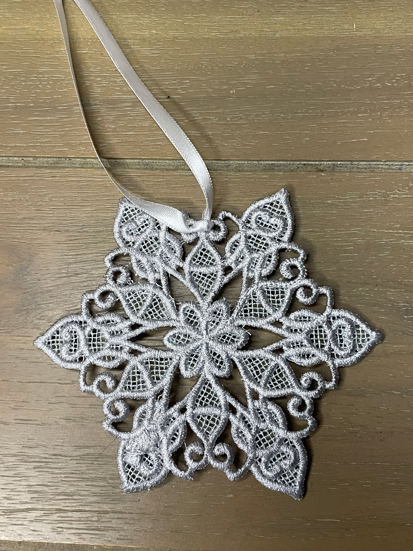 NEW! Frost Embroidered Snowflake Ornament