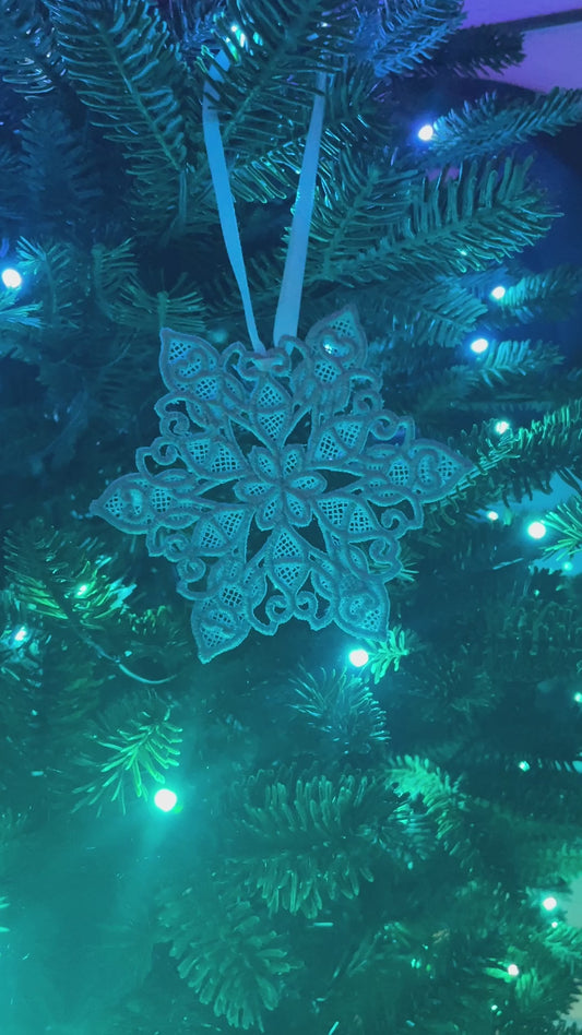 NEW! Frost Embroidered Snowflake Ornament